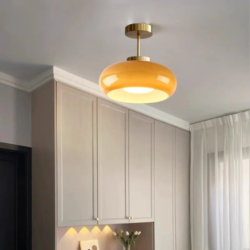 Vintage Glass Recessed Ceiling Light 1 Light Balcony Aisle