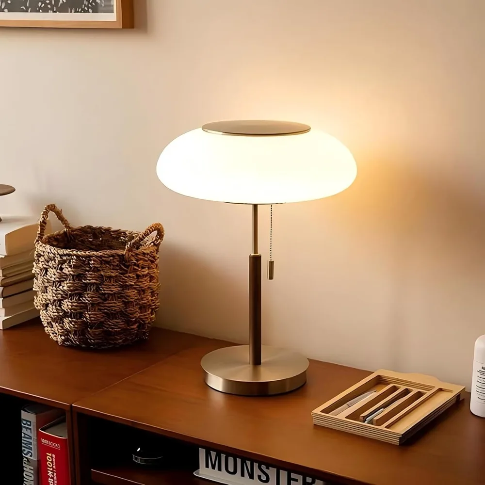 White 3-Light Glass Table Lamp
