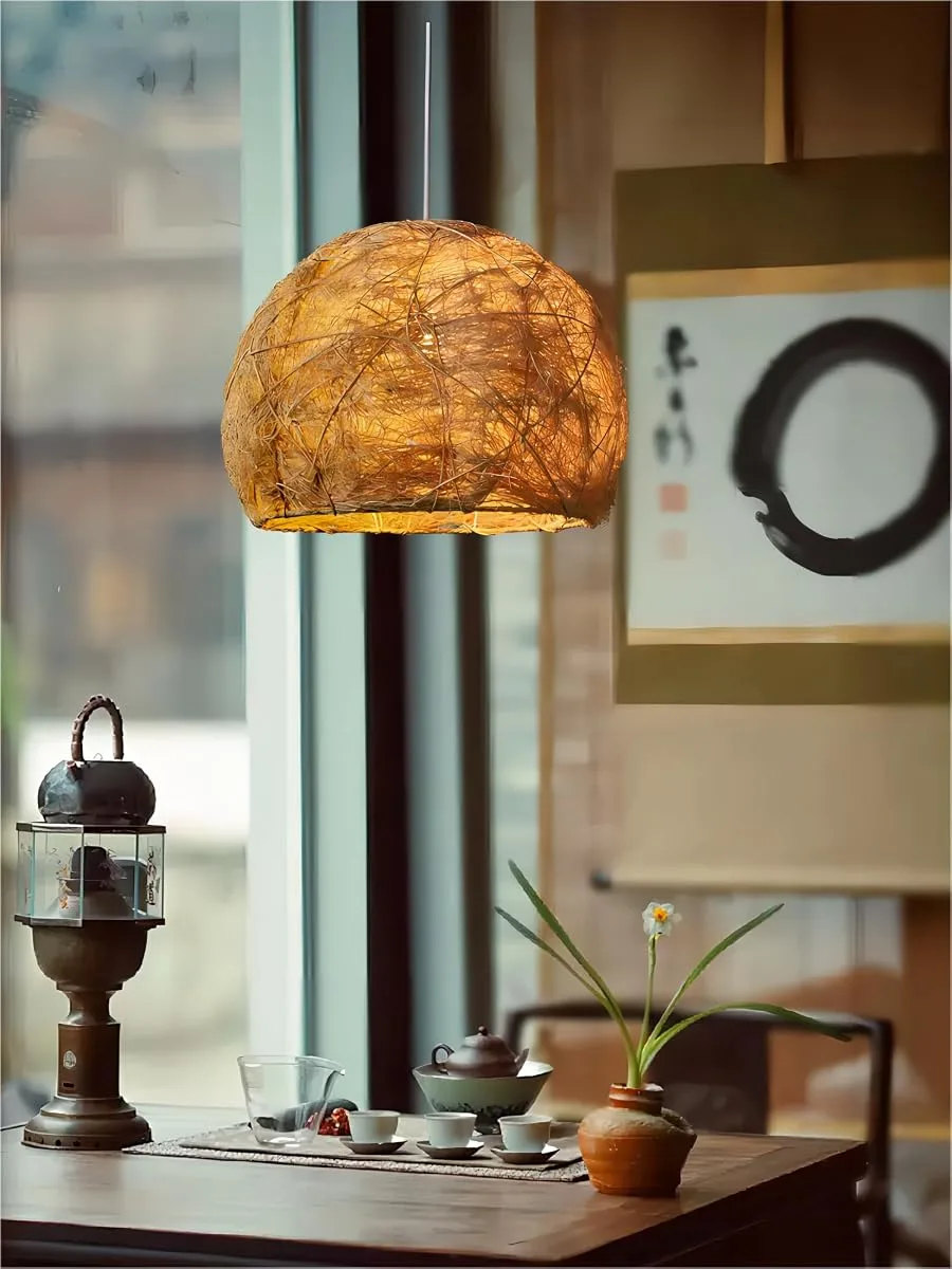 1-Light Rattan Chandelier