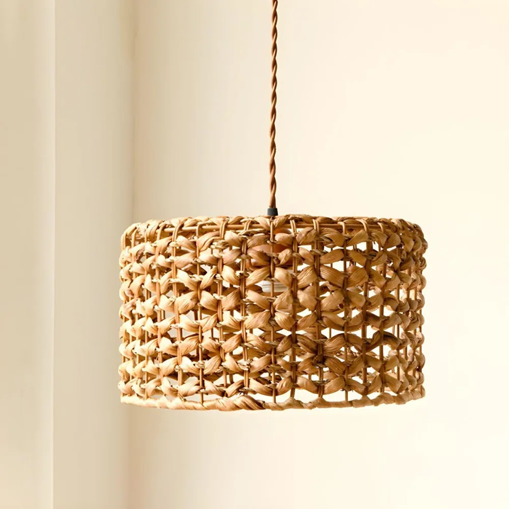 Rattan Color 1-Light Rattan Chandelier