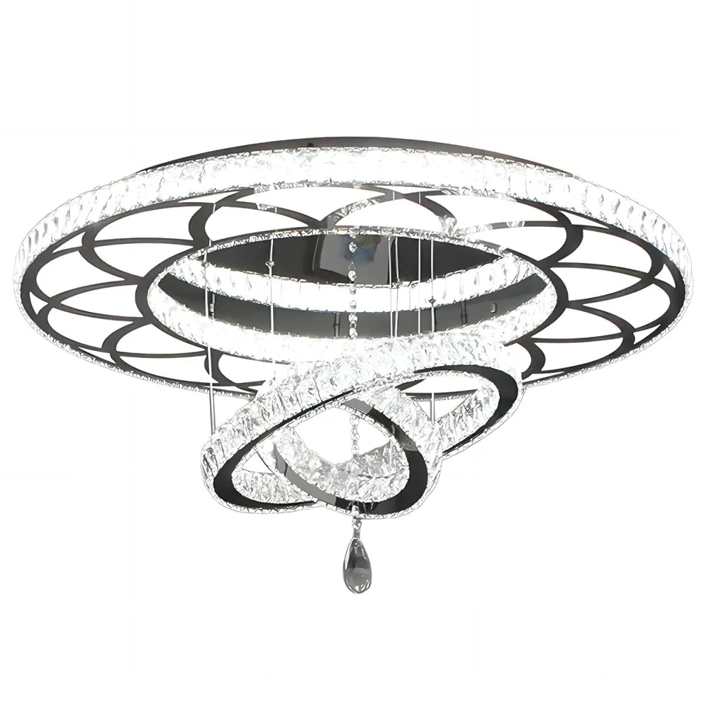 Chrome Silver Crystal Chandelier