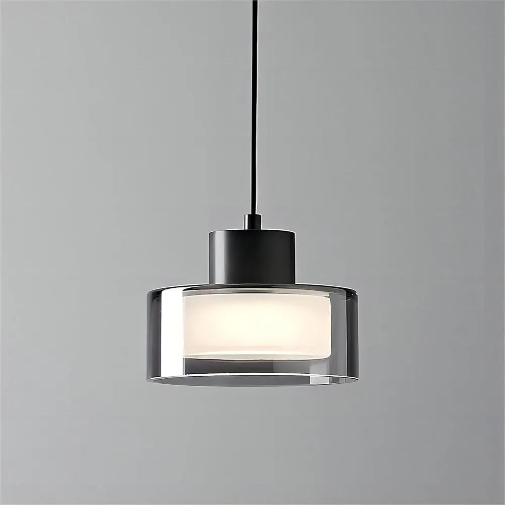 Black 1-Light Glass Pendant