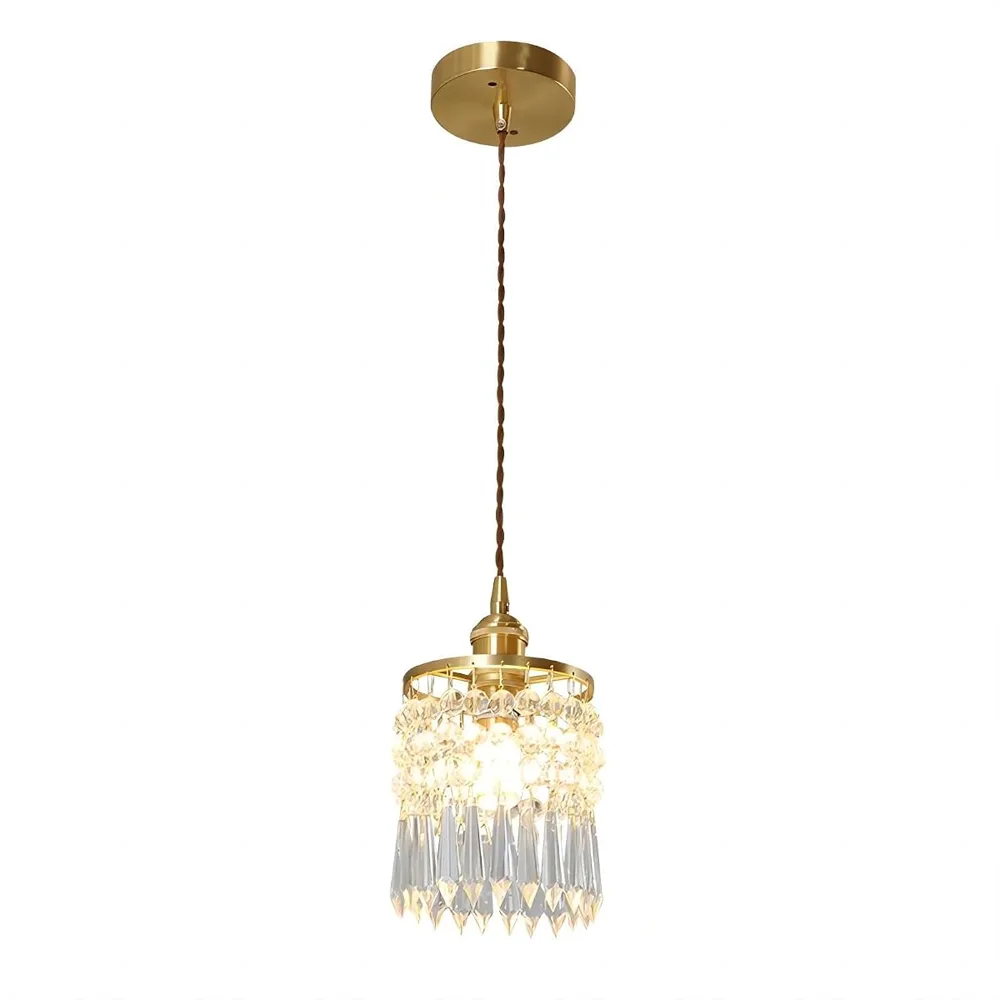 Gold 1-Light Crystal Pendant
