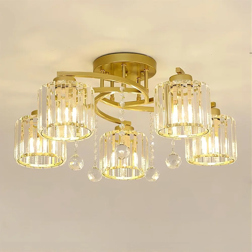 Gold 5-Light Crystal Chandelier