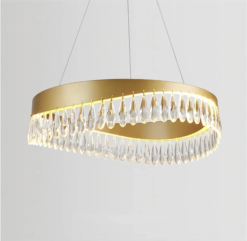 Gold 1-Light Crystal Chandelier