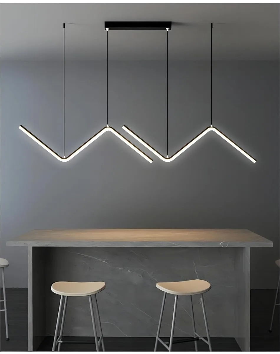 Black 1-Light Aluminum Chandelier