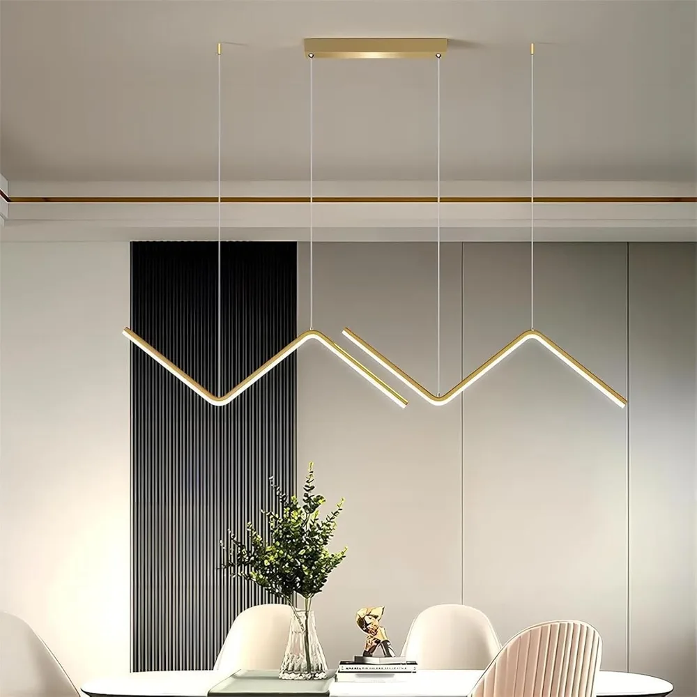 Gold 1-Light Aluminum Chandelier