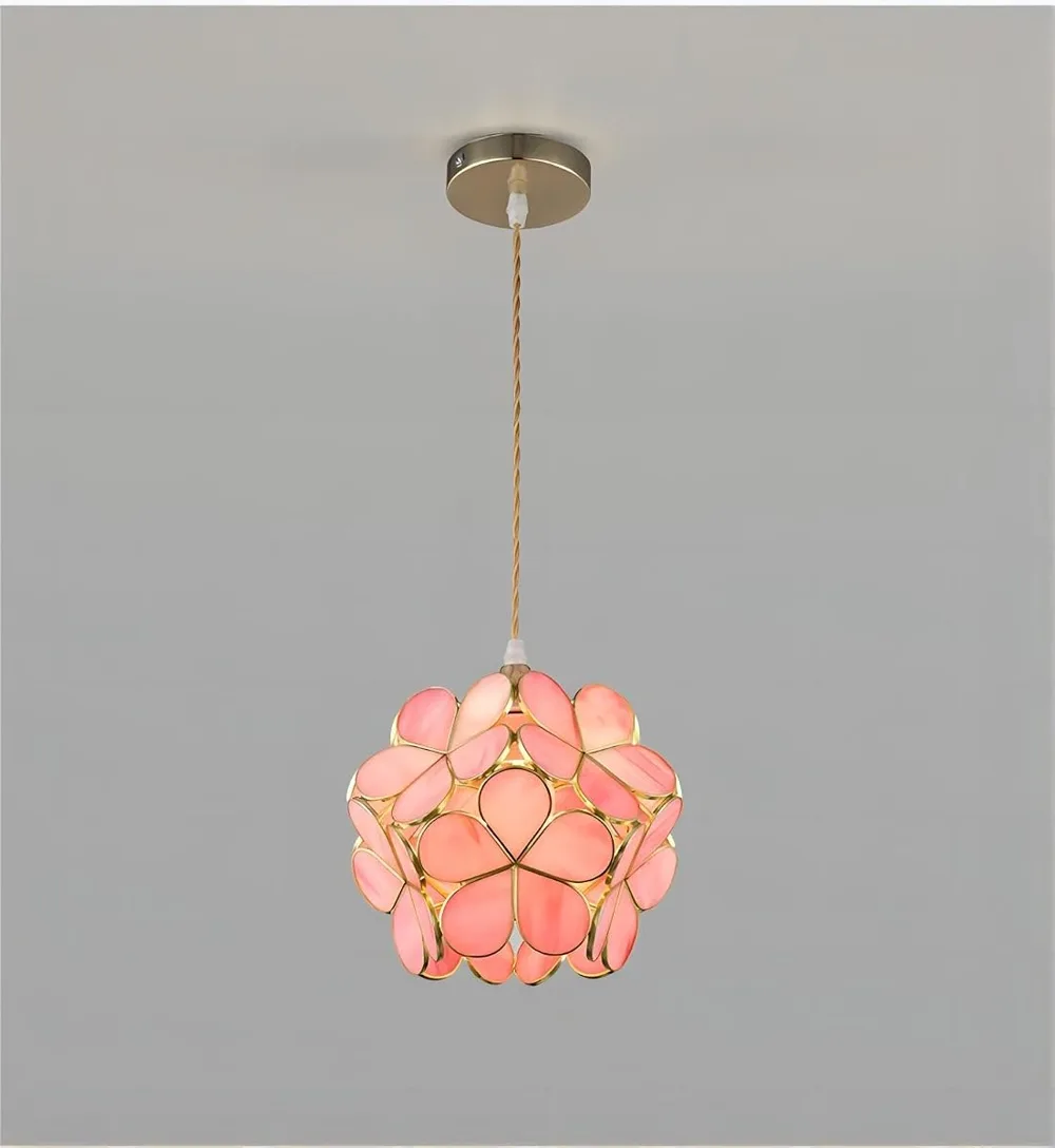Pink 1-Light Glass Ceiling