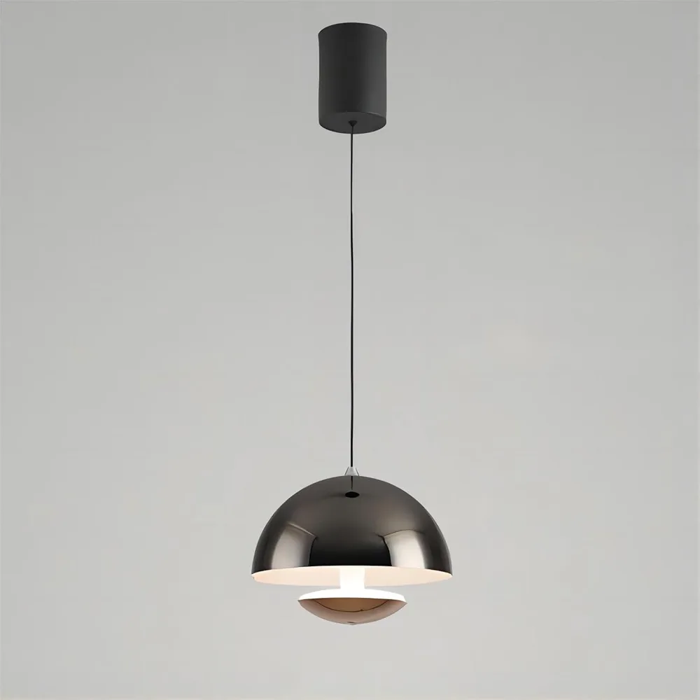 Black 1-Light Iron Pendant