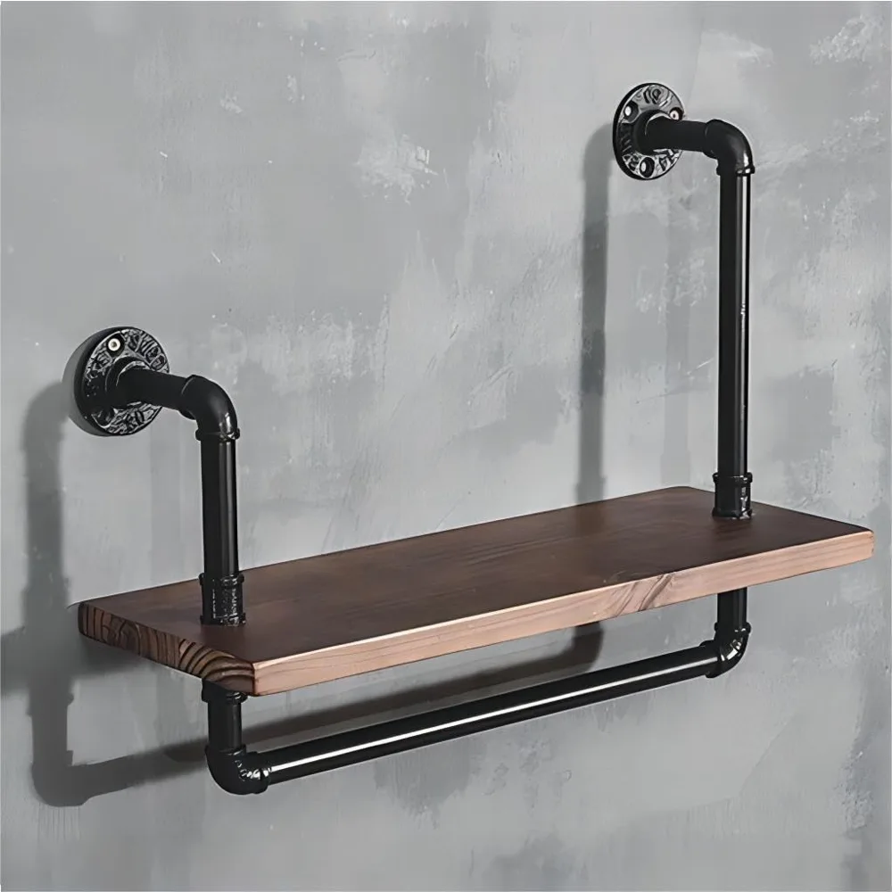 Industrial Pipe Shelving Wall Mounted, Iron Pipe Shelf with
