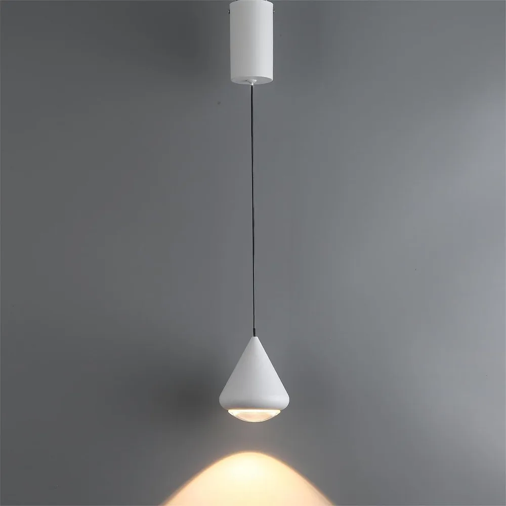 White 1-Light Aluminum Chandelier