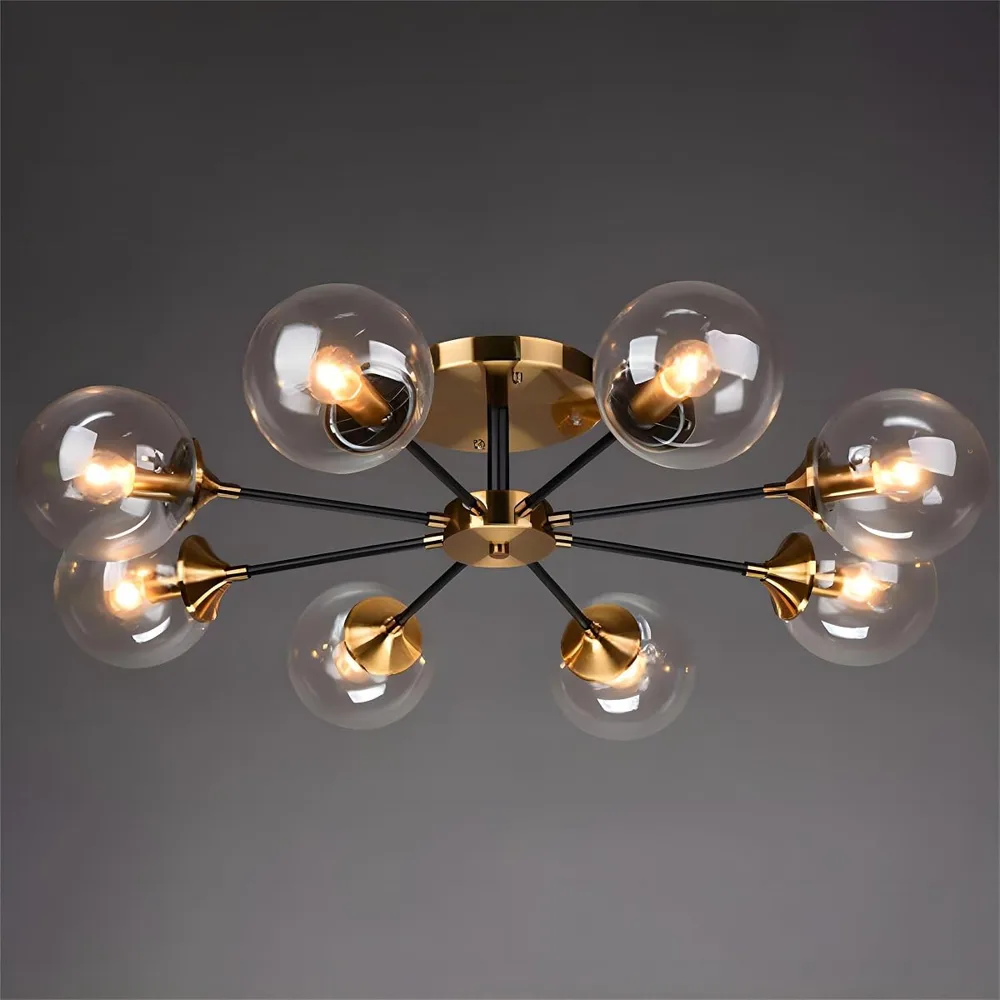 Simple Modern Living Room Bedroom Glass Ceiling Chandelier 8