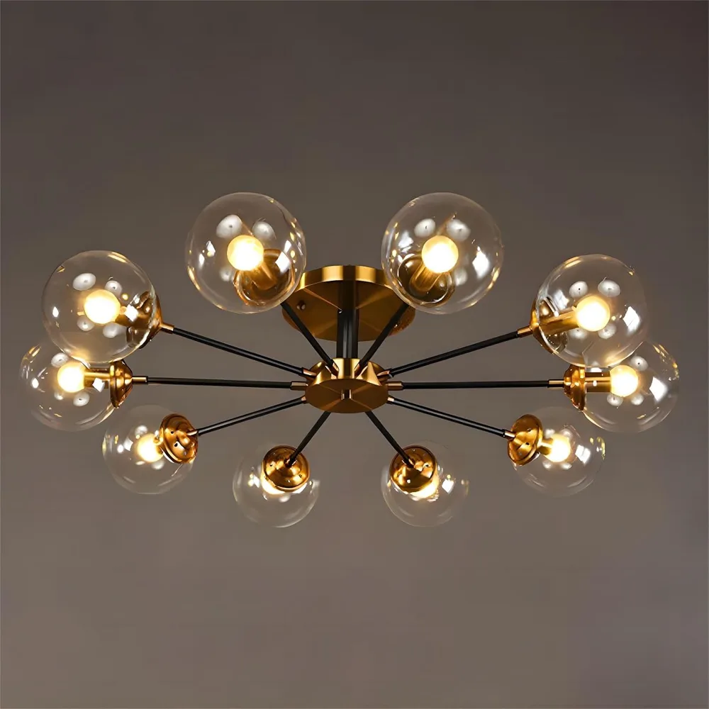 Simple Modern Living Room Bedroom Glass Ceiling Chandelier 10