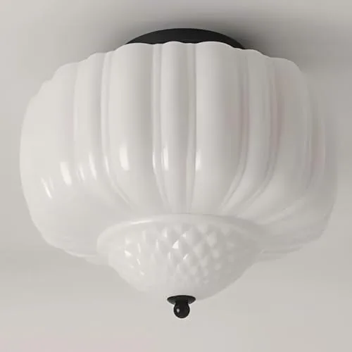 Built-in LED Milk Glass Ceiling Light, 13.8 Inch Mid