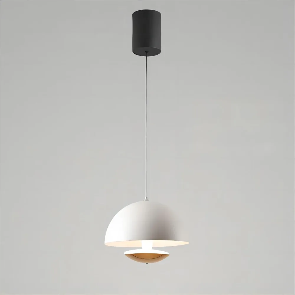 White 1-Light Iron Pendant