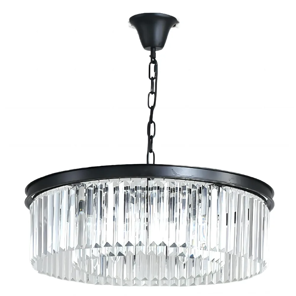 Black 8-Light Crystal Chandelier