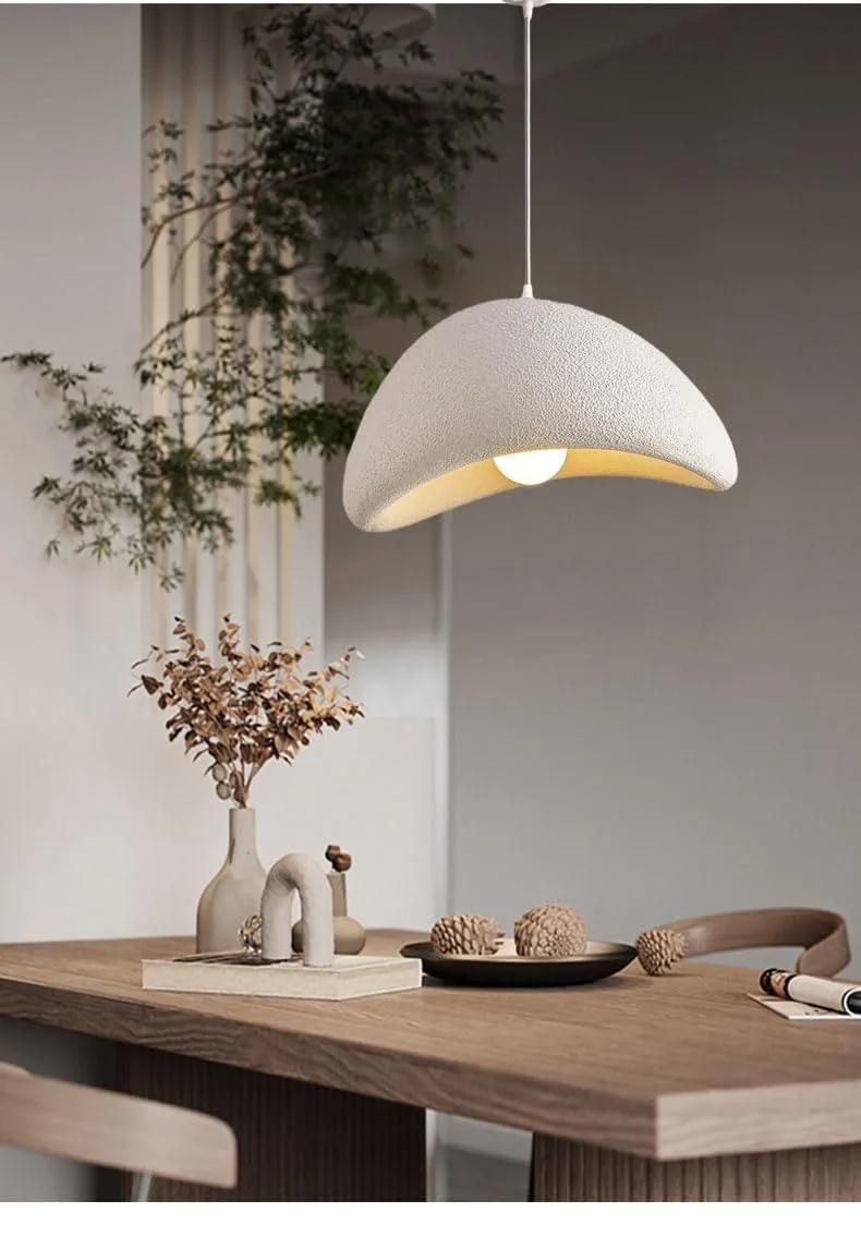 White 1-Light Polystyrene Pendant