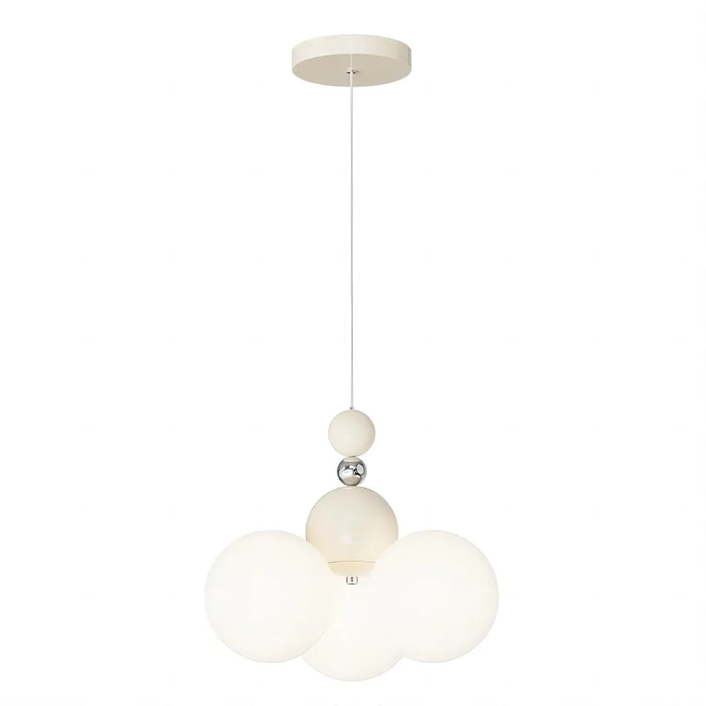 Cream White 3-Light Chandelier