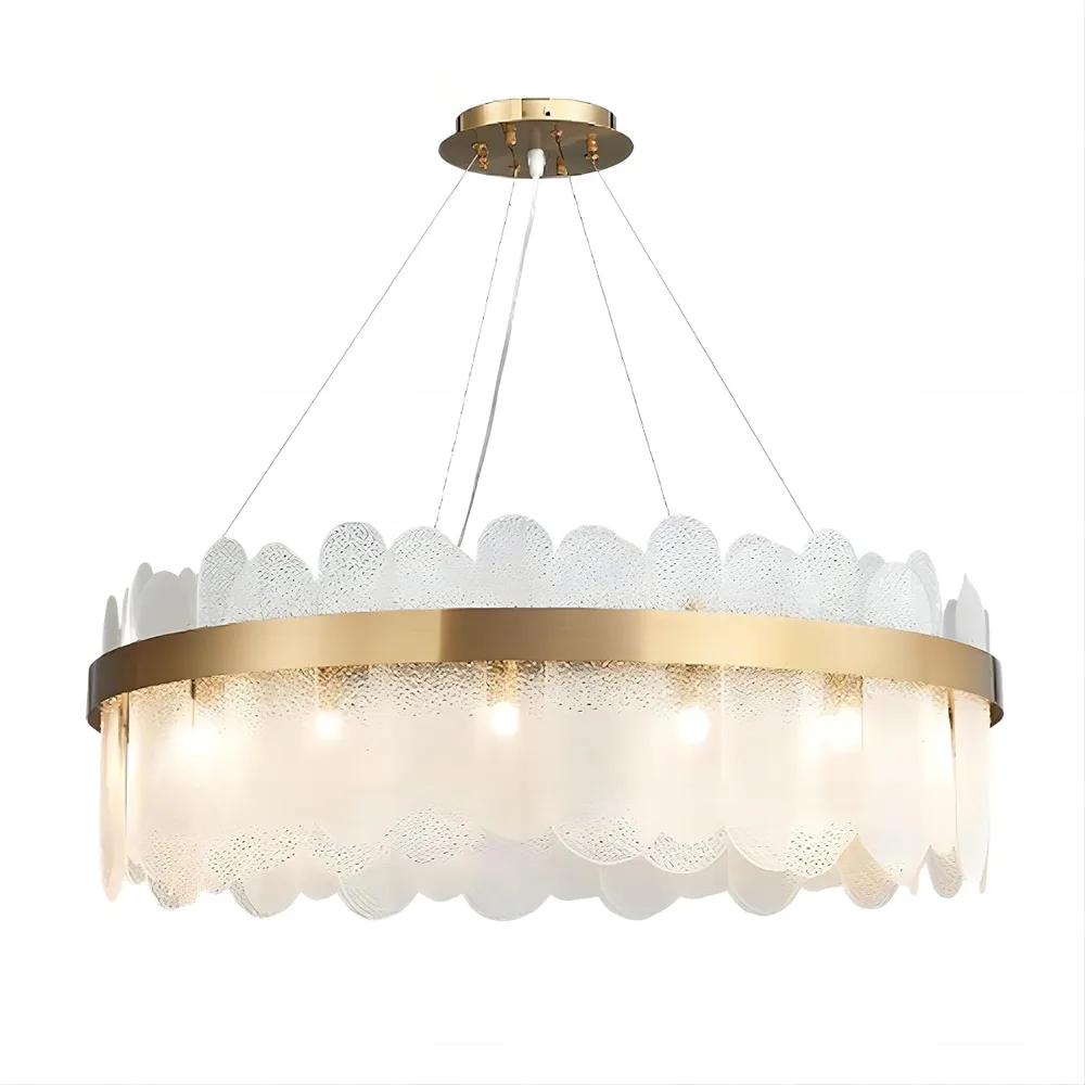 Gold & Clear 10-Light Glass Pendant