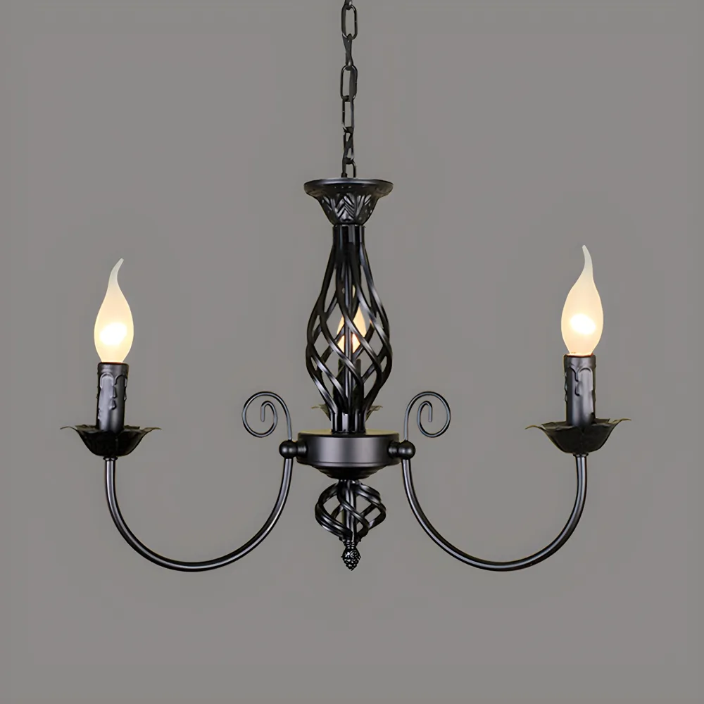 Black 10-Light Candle Shape