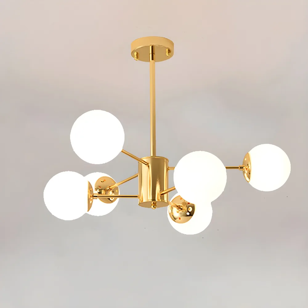 Black 6-Light Glass Globe