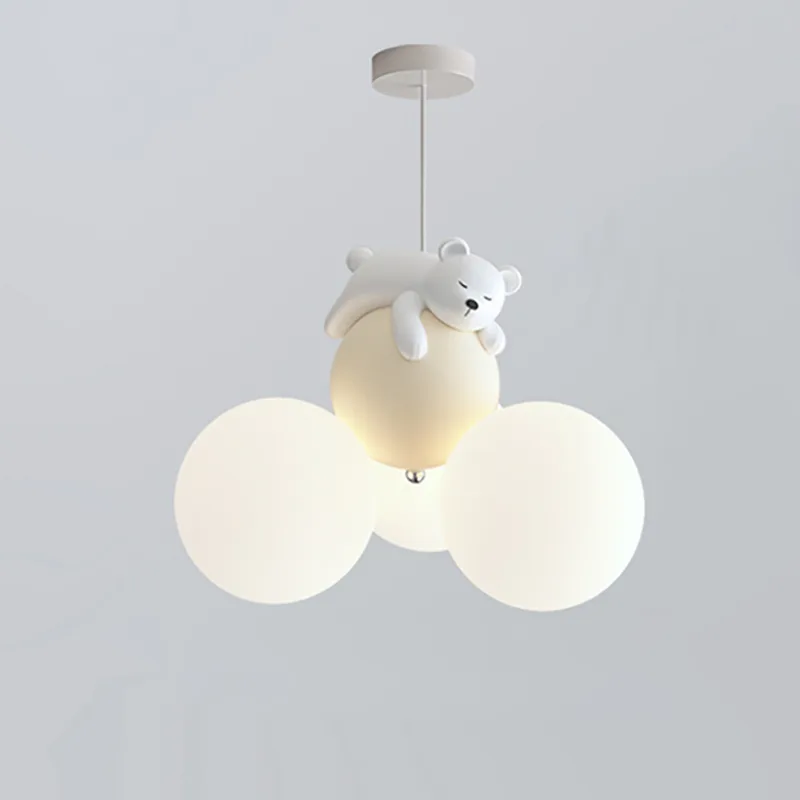 White 3-Light Resin Globe
