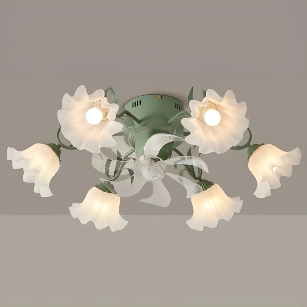 White 6-Light Flush-Mount Type