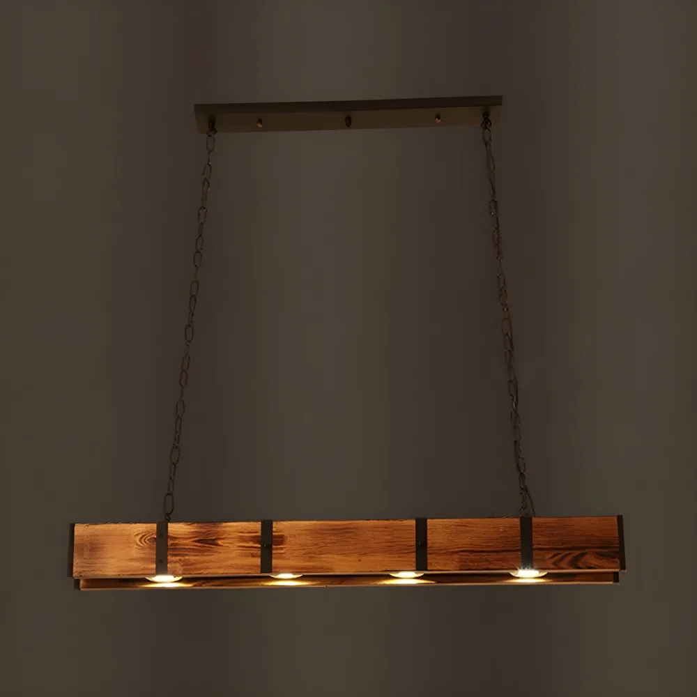 Distressed Wood 4-Light Solid Wood Square / Rectangular