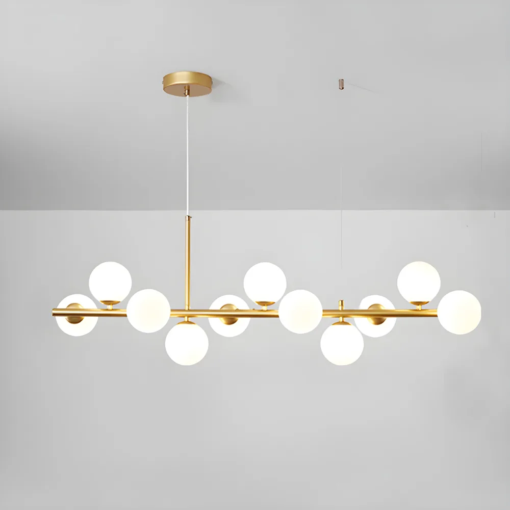 Gold 7-Light Glass Globe