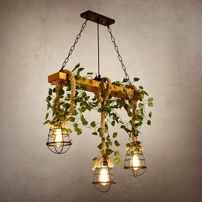Green 3-Light Iron Metal Cage