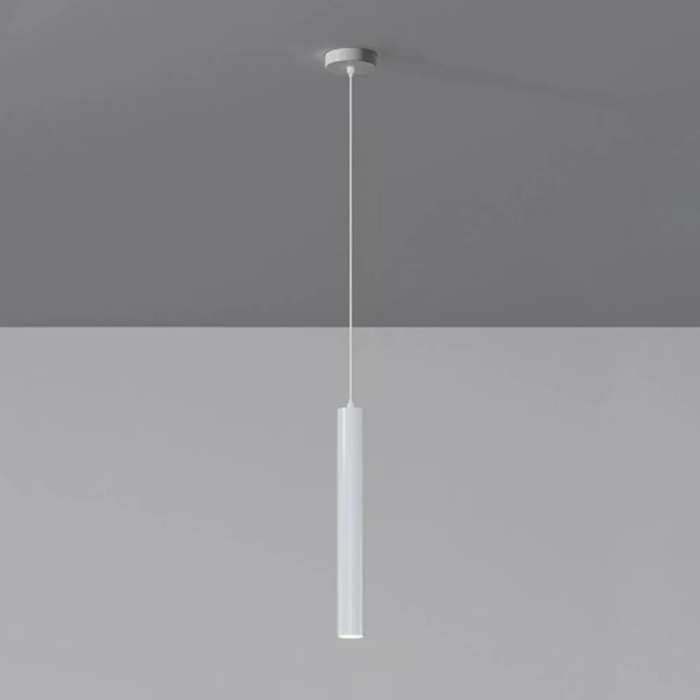 White 1-Light Iron Cylinder