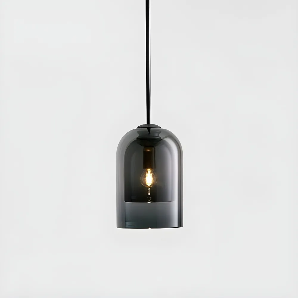 Smoke Gray 1-Light Glass Dome