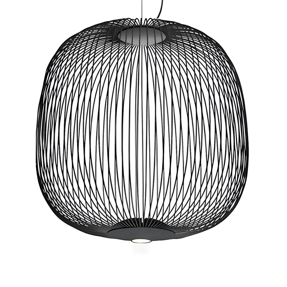 Black 1-Light Iron Metal Cage