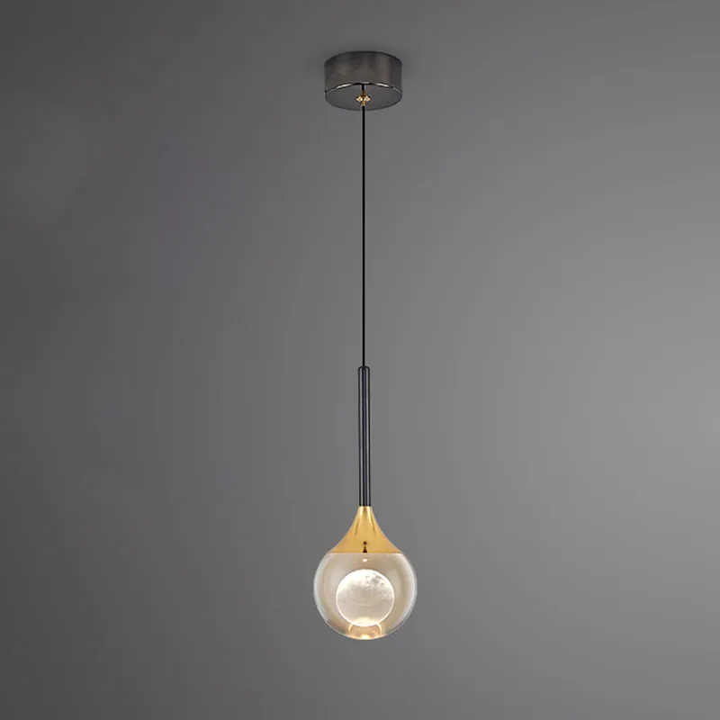 Black 1-Light Crystal Globe