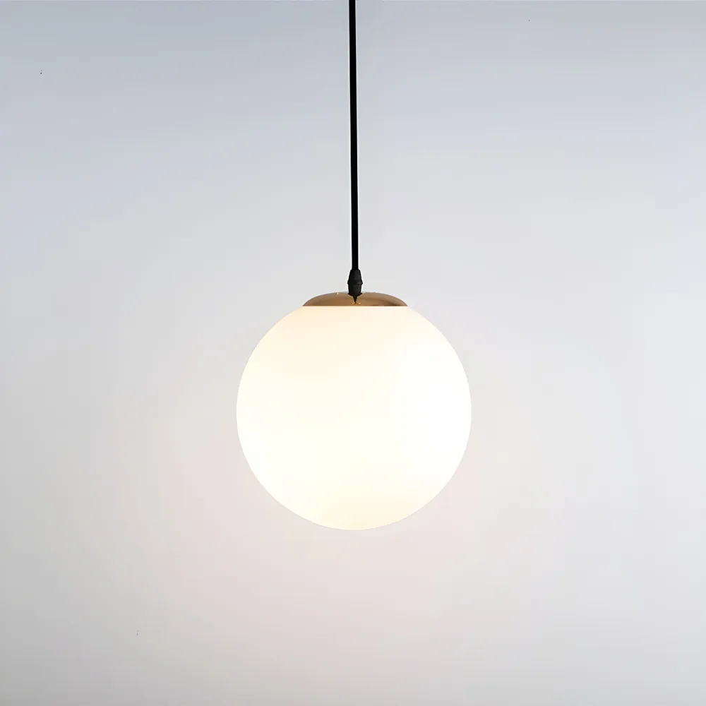 White 1-Light Glass Globe