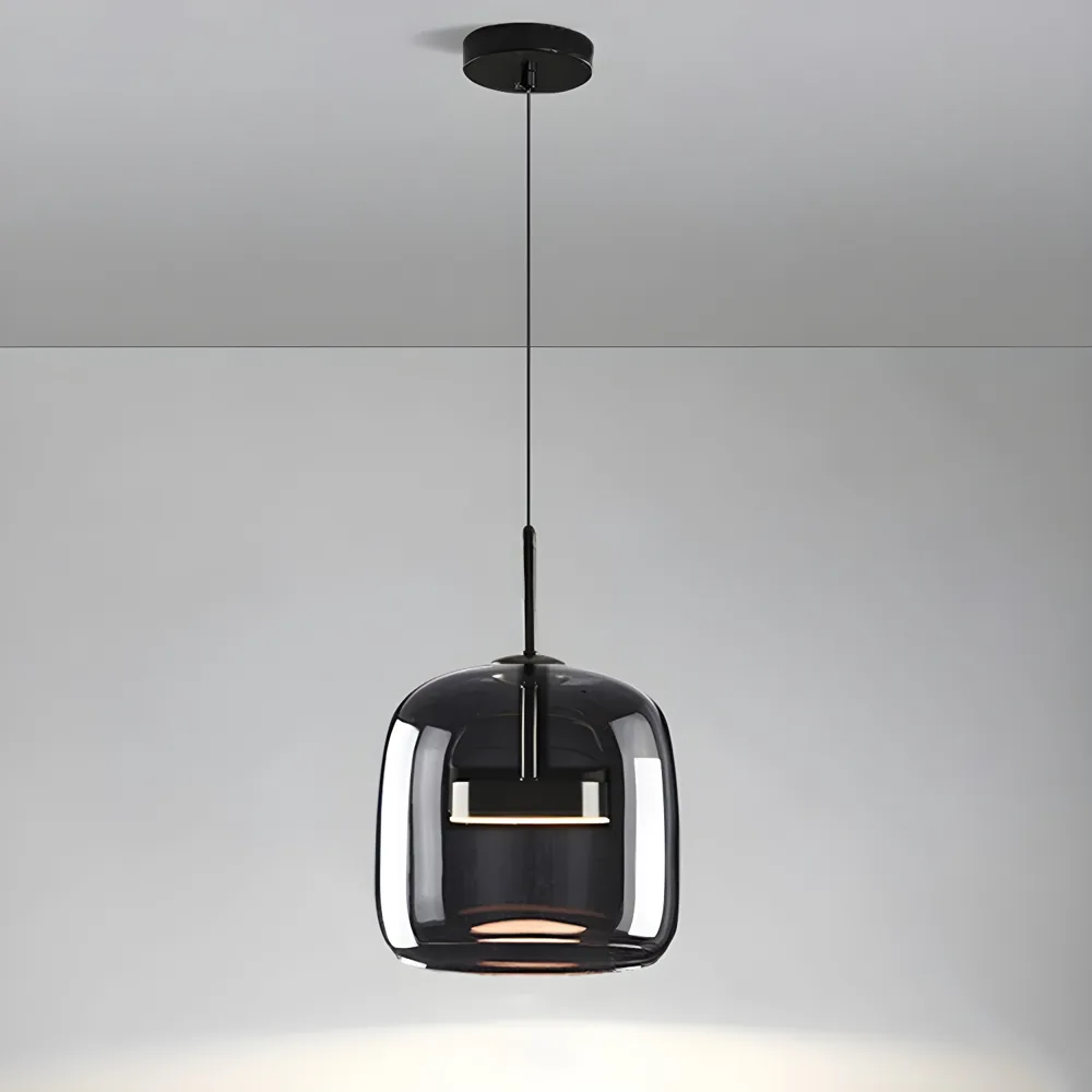 Black 1-Light Glass Dome