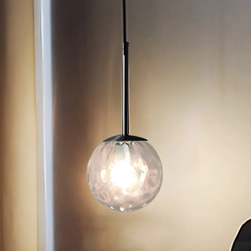 Black 1-Light Glass Globe