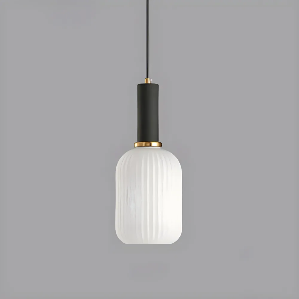 Black 1-Light Glass Lantern