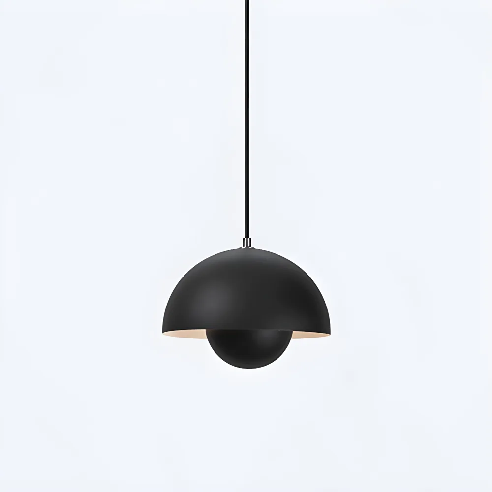 White 1-Light Aluminum Dome