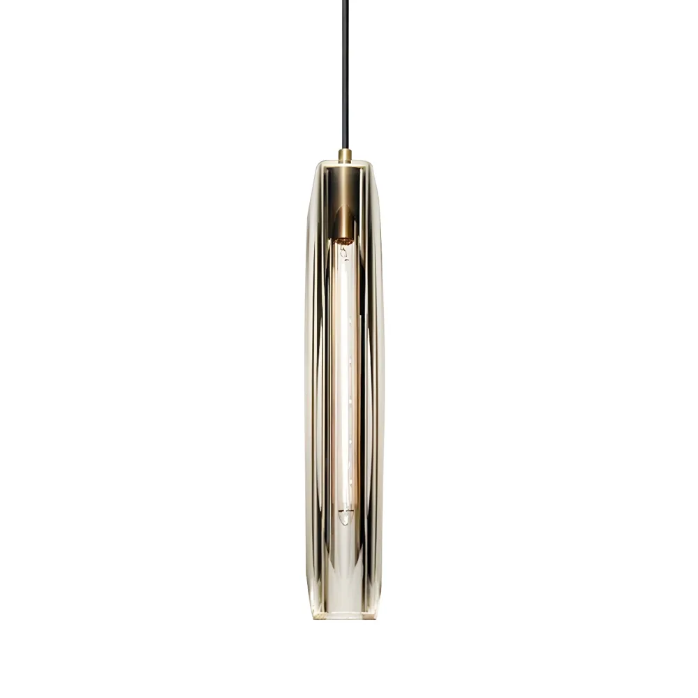 Smoke Gray 1-Light Crystal Cylinder
