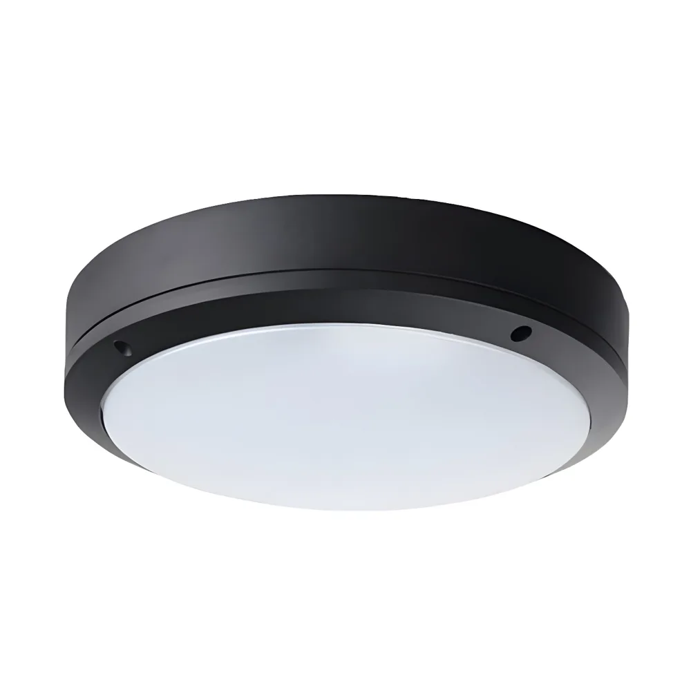 Black 1-Light Plastic Flush Mount