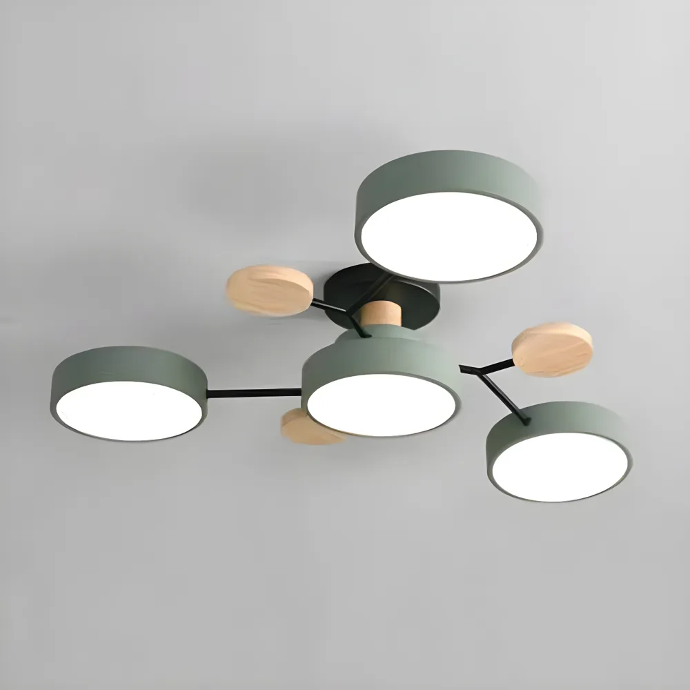 Gray 4-Light Acrylic Semi-Flush Mount