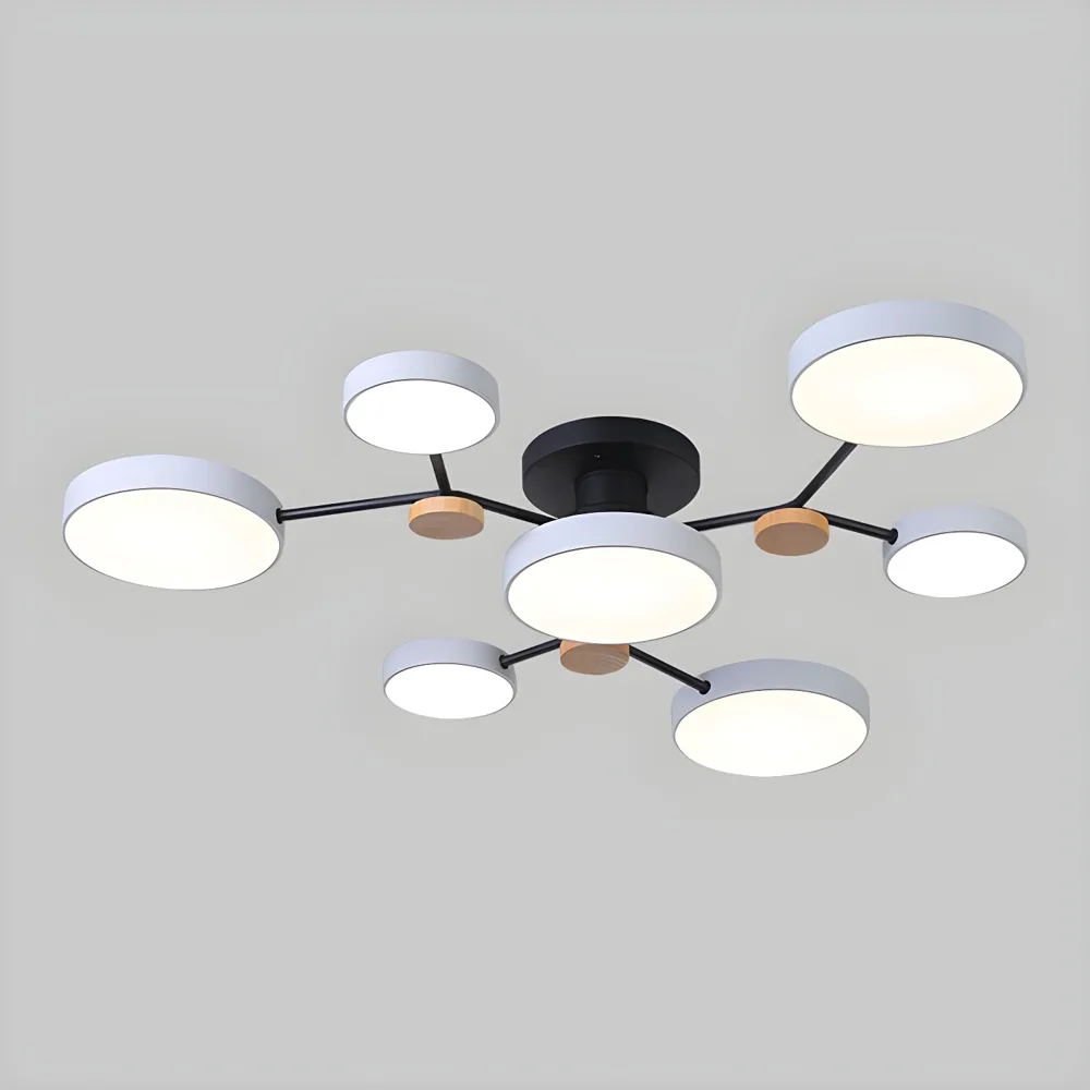 Black 7-Light Acrylic Semi-Flush Mount