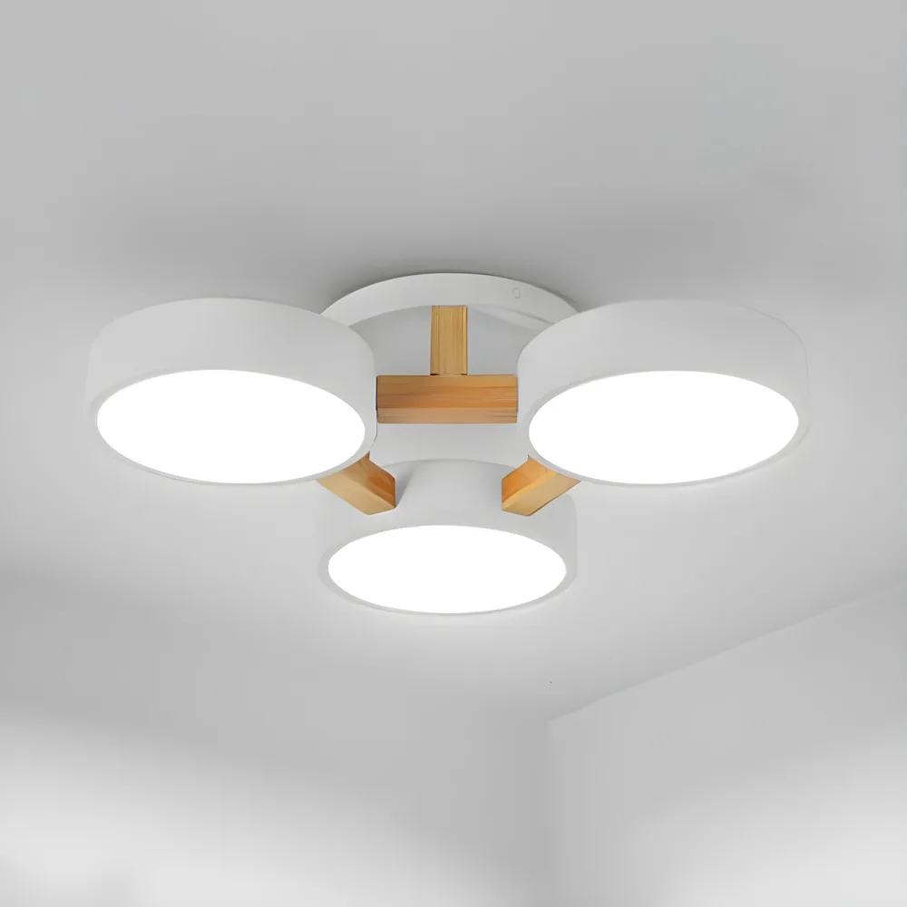 White 3-Light Acrylic Semi-Flush Mount