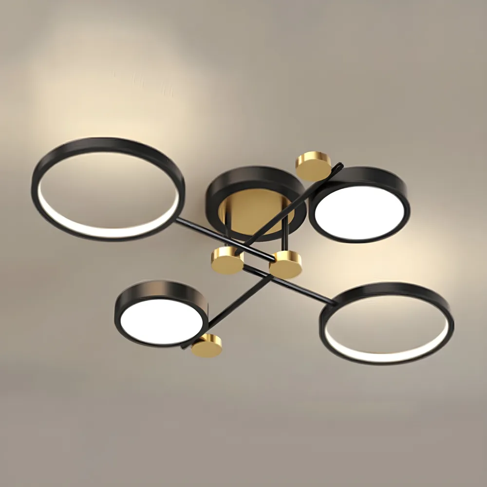 Black 4-Light Acrylic Semi-Flush Mount