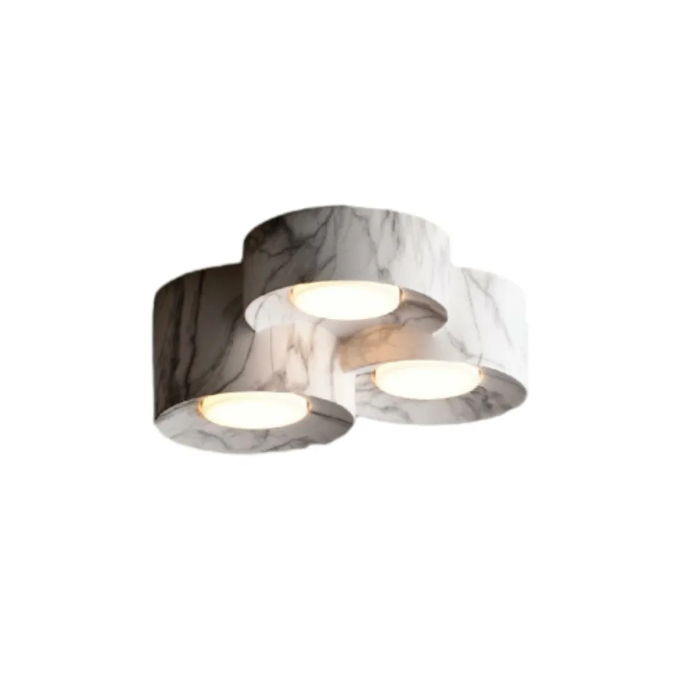 Wood Tone 1-Light Resin Flush Mount