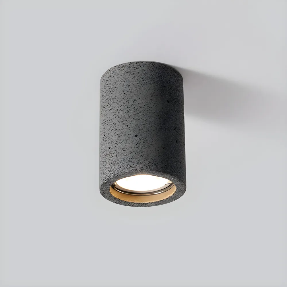White 1-Light Stone Flush Mount