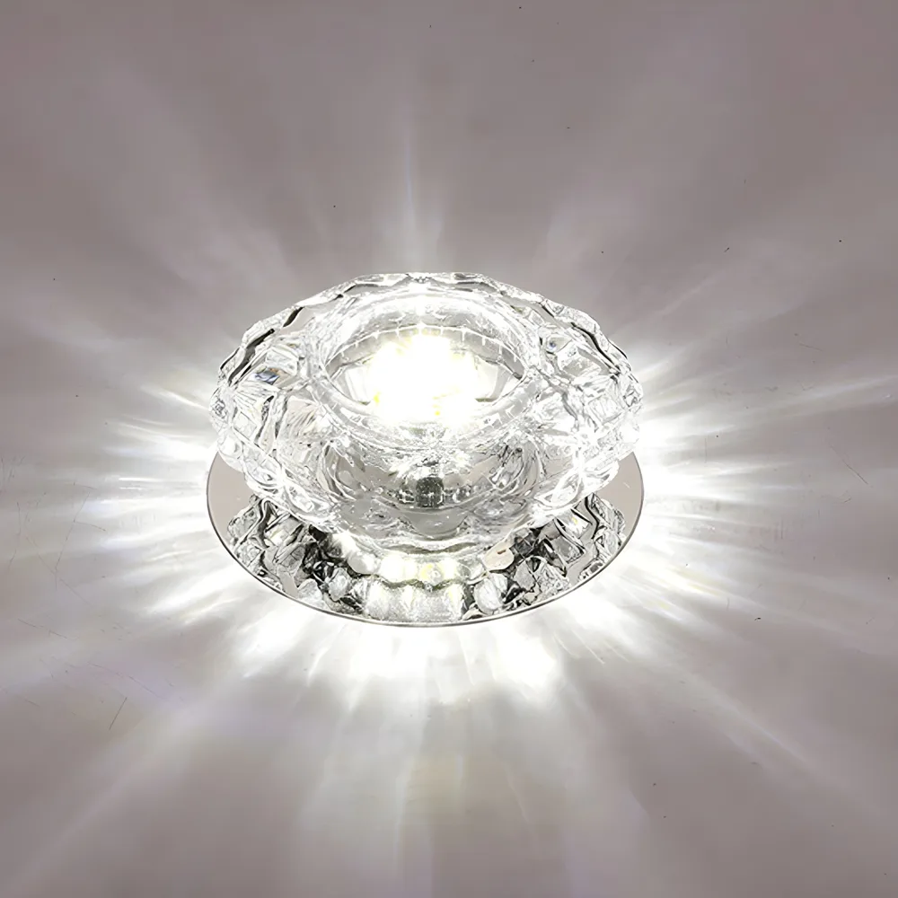 Clear 1-Light Crystal Flush Mount