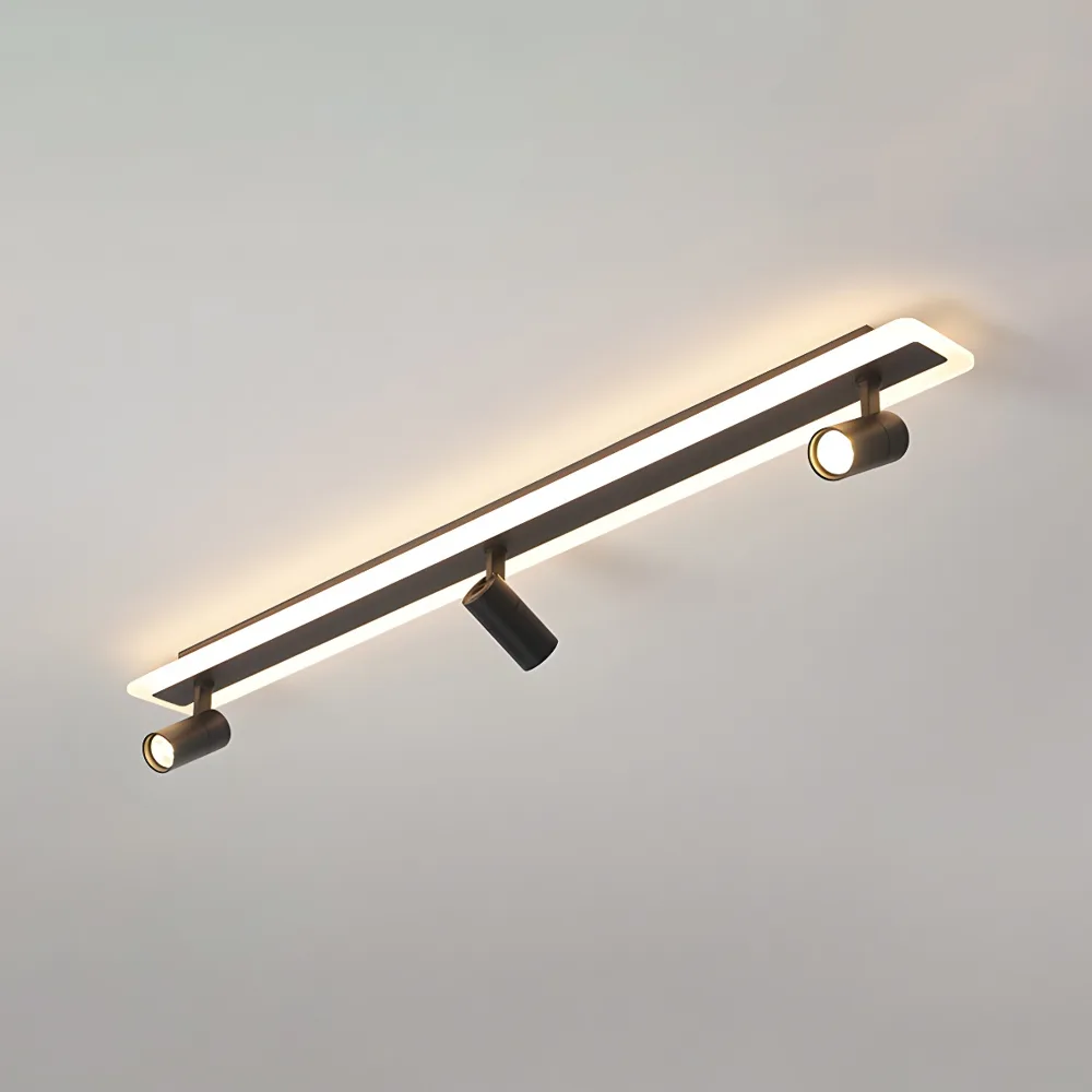 Black 2-Light Iron Semi-Flush Mount