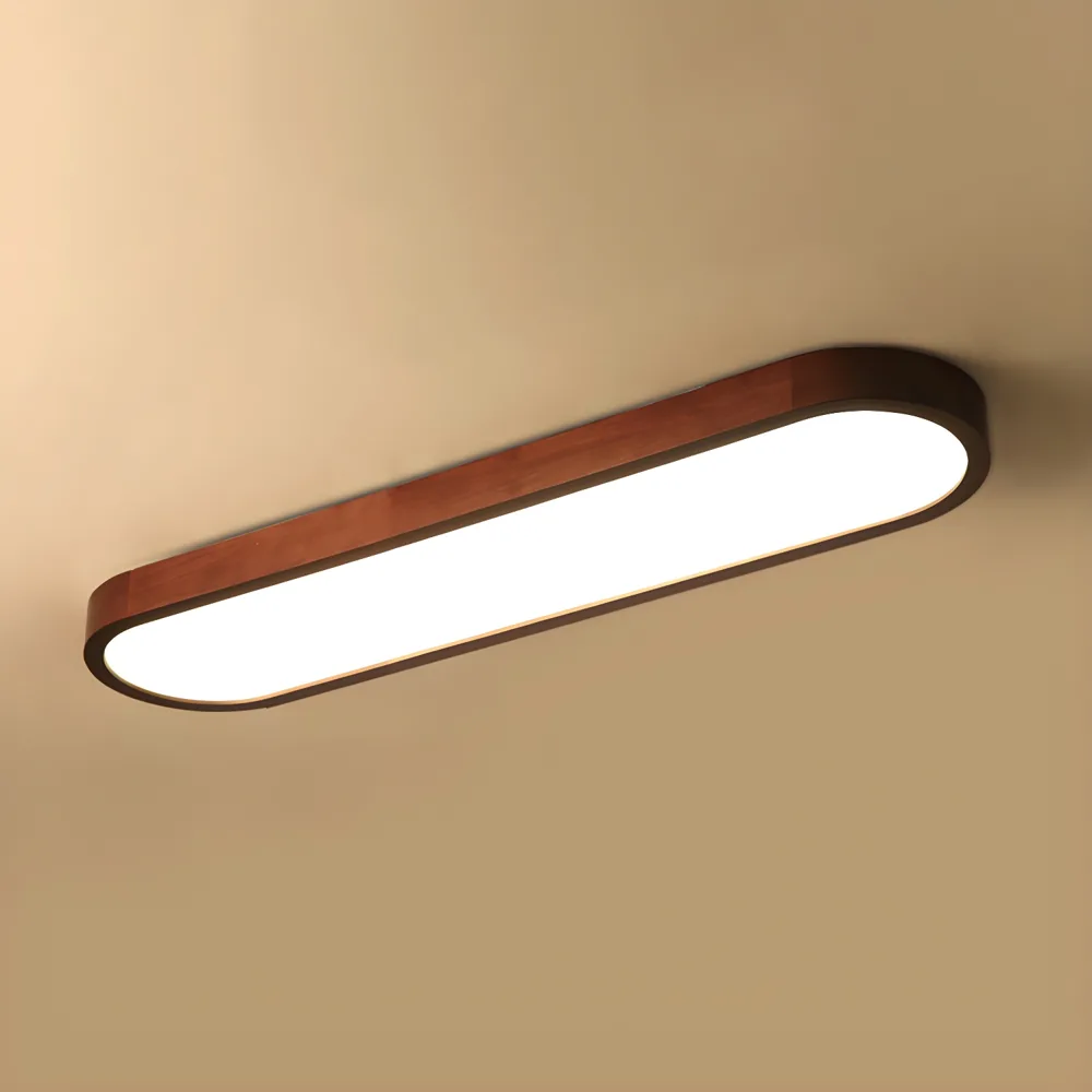 Dark Wood Grain 1-Light Acrylic Flush Mount